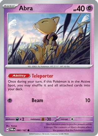 Abra 080 - Reverse Holofoil SV06 Twilight Masquerade - Common