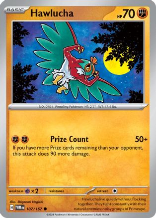 Hawlucha 107 - Reverse Holofoil SV06 Twilight Masquerade - Common