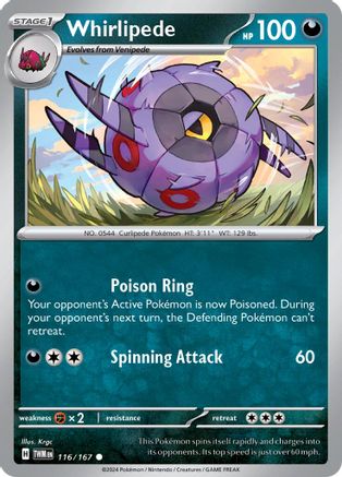 Whirlipede 116 - Reverse Holofoil SV06 Twilight Masquerade - Common