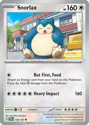 Snorlax 136 - Reverse Holofoil SV06 Twilight Masquerade - Uncommon