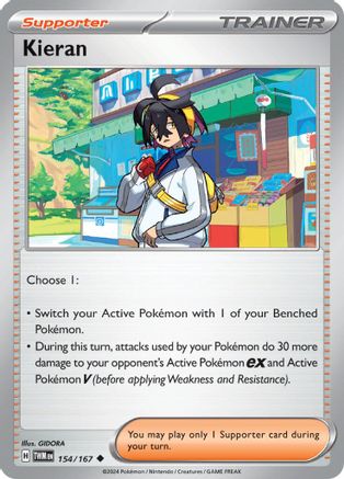 Kieran 154/167 - Reverse Holofoil SV06 Twilight Masquerade - Uncommon