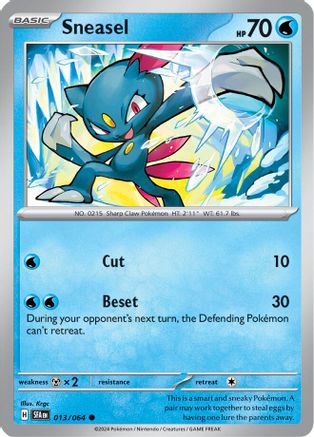 Sneasel 013 - Reverse Holofoil SV Shrouded Fable - Common