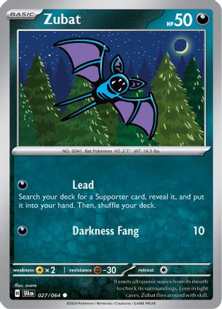 Zubat 027 - Reverse Holofoil SV Shrouded Fable - Common