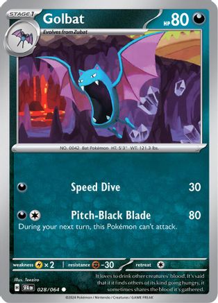 Golbat 028 - Reverse Holofoil SV Shrouded Fable - Common