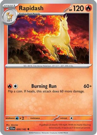 Rapidash 020 - Reverse Holofoil SV07 Stellar Crown - Uncommon