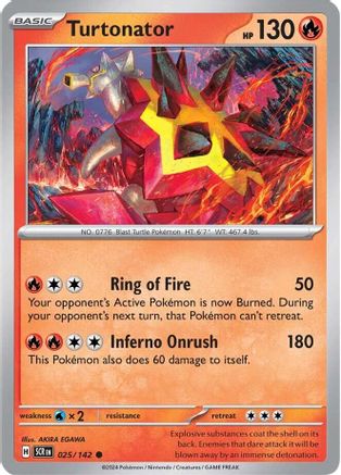 Turtonator 025/142 - Reverse Holofoil SV07 Stellar Crown - Common