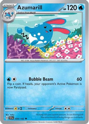 Azumarill 034 - Reverse Holofoil SV07 Stellar Crown - Uncommon