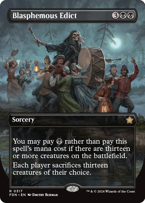 Blasphemous Edict (Borderless) (FDN-317) - Foundations Foil
