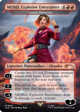 MEIKO, Explosive Entertainer - Chandra, Flamecaller (SLD-807) - Secret Lair Drop Series