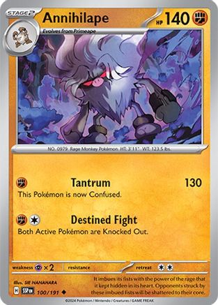 Annihilape 100 - Reverse Holofoil SV08 Surging Sparks - Uncommon