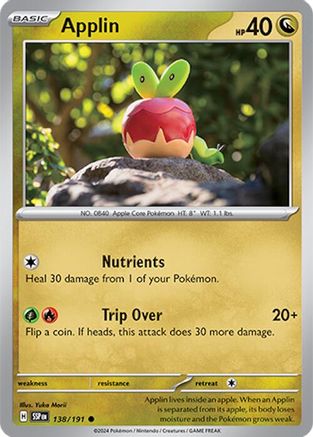 Applin 138 - Reverse Holofoil SV08 Surging Sparks - Common