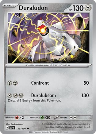 Duraludon 129 - Reverse Holofoil SV08 Surging Sparks - Common