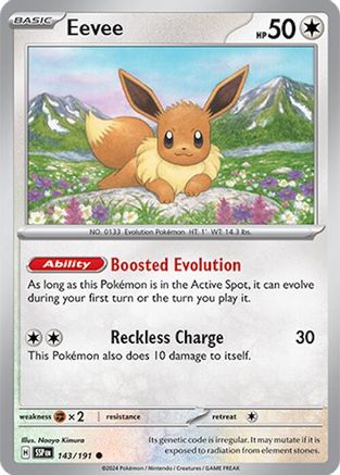 Eevee 143 - Reverse Holofoil SV08 Surging Sparks - Common