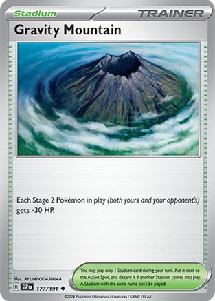 Gravity Mountain 177 - Reverse Holofoil SV08 Surging Sparks - Uncommon