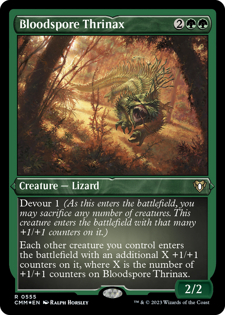 Bloodspore Thrinax (Foil Etched) (CMM-555) - Commander Masters Foil