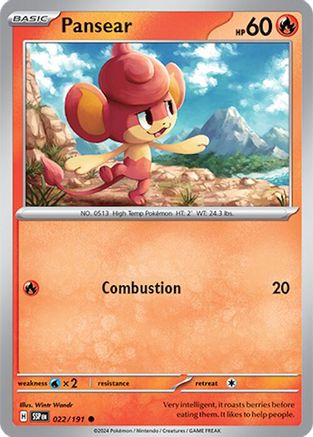 Pansear 022 - Reverse Holofoil SV08 Surging Sparks - Common