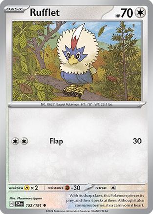 Rufflet 152 - Reverse Holofoil SV08 Surging Sparks - Common