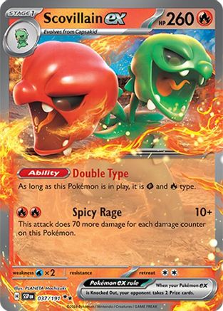 Scovillain ex 037/191 - Holofoil SV08 Surging Sparks - Double Rare