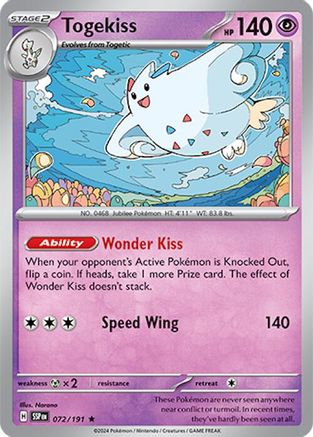 Togekiss 072 - Holofoil SV08 Surging Sparks - Rare