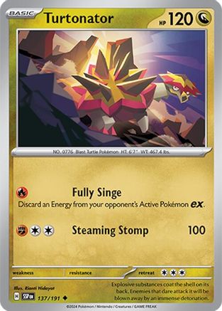 Turtonator 137 - Reverse Holofoil SV08 Surging Sparks - Uncommon