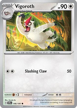 Vigoroth 146 - Reverse Holofoil SV08 Surging Sparks - Common