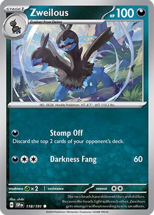 Zweilous 118 - Reverse Holofoil SV08 Surging Sparks - Common