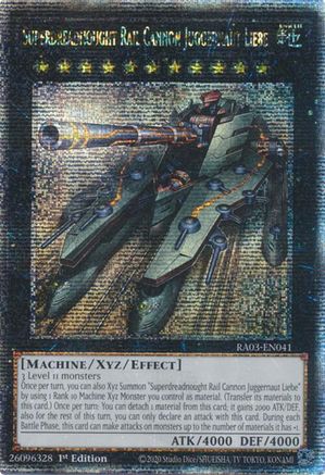 Superdreadnought Rail Cannon Juggernaut Liebe (Quarter Century Secret Rare) (RA03-EN041) - Quarter Century Bonanza 1st Edition