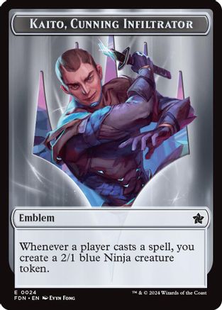 Emblem - Kaito, Cunning Infiltrator // Ninja Doubled-Sided Token (FDN-24 // 12) - Foundations Foil