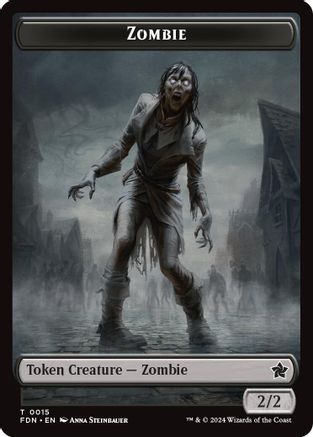 Zombie // Insect Doubled-Sided Token (FDN-15 // 21) - Foundations Foil