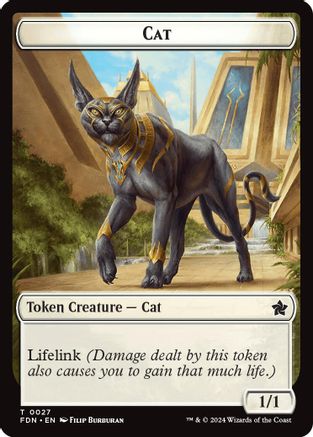 Cat (0027) // Phyrexian Goblin Double-Sided Token (FDN-27 // 31) - Foundations