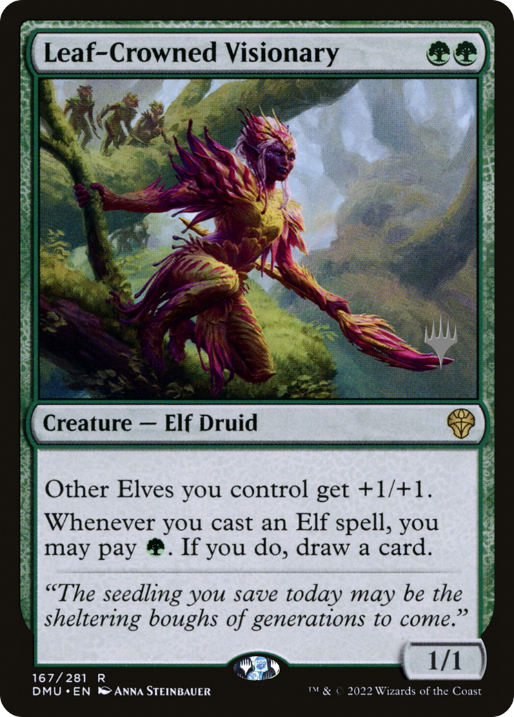 Leaf-Crowned Visionary (PPDMU-167) - Dominaria United Promos Foil