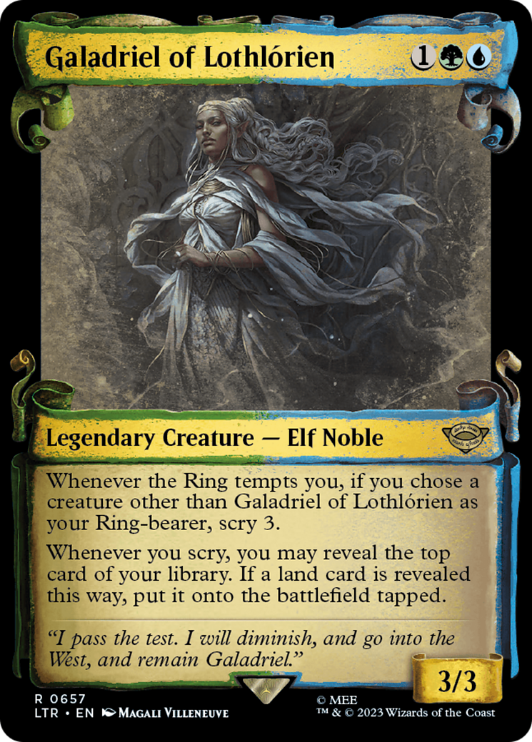 Galadriel of Lothlorien (Showcase Scrolls) (LTR-657) - The Lord of the Rings: Tales of Middle-earth: (Showcase) Foil