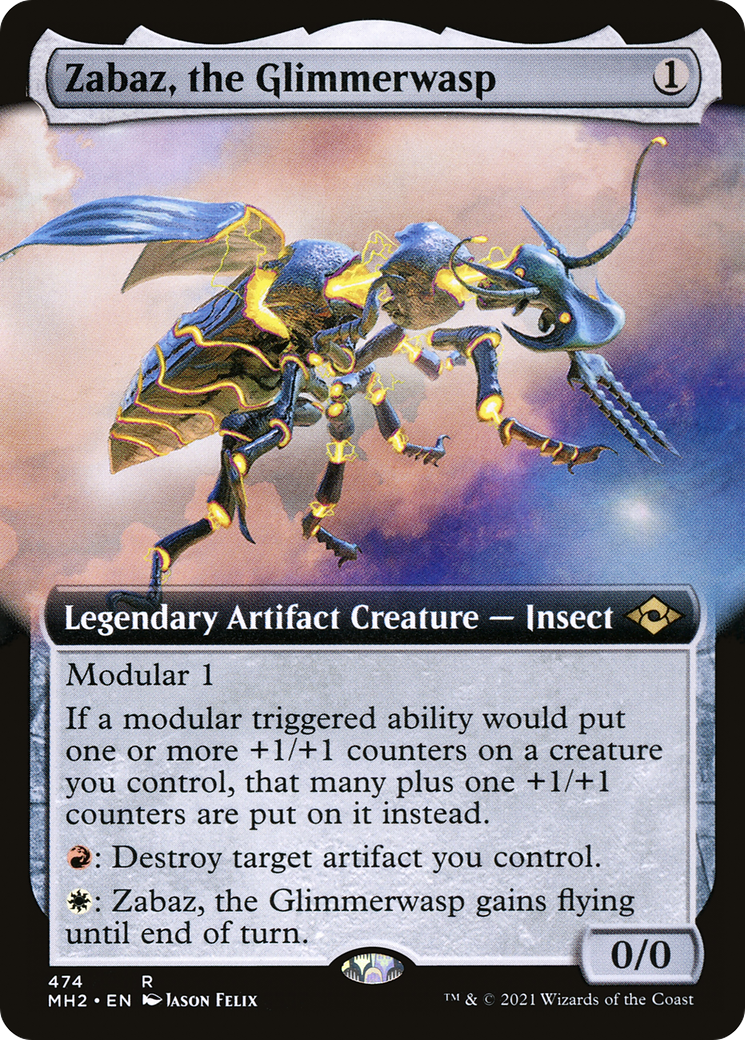 Zabaz, the Glimmerwasp (Extended Art) (MH2-474) - Modern Horizons 2: (Extended Art) Foil