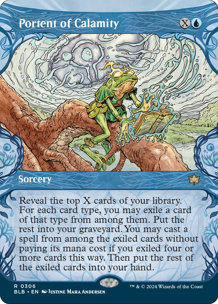 Portent of Calamity (Showcase) (BLB-306) - Bloomburrow: (Showcase) (Borderless) Foil