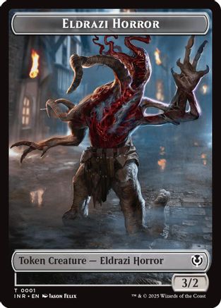 Eldrazi Horror // Human Soldier (0003) Double-Sided Token (INR-1 // 3) - Innistrad Remastered Foil