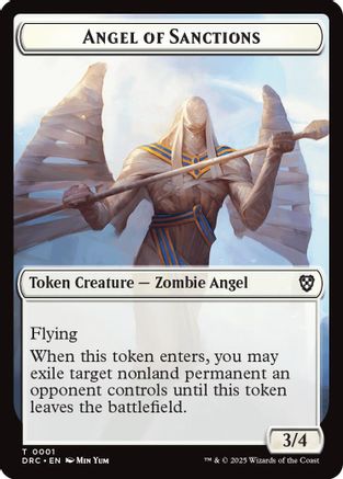 Angel of Sanctions // Zombie (0003) Double-Sided Token (DRC-1 // 3) - Commander: Aetherdrift