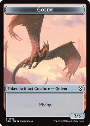 Golem (0013) // Nalaar Aetherjet Double-Sided Token (DRC-13 // 16) - Commander: Aetherdrift