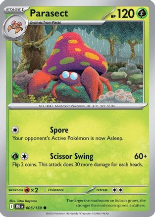 Parasect 005 - Reverse Holofoil SV09 Journey Together - Common