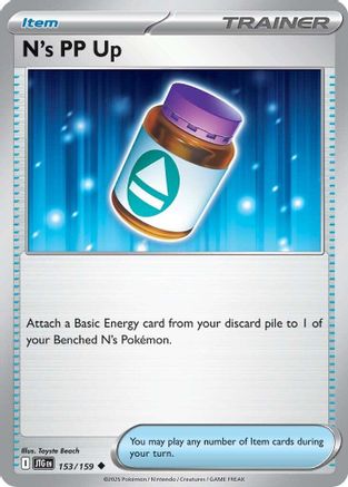 N's PP Up 153 - Reverse Holofoil SV09 Journey Together - Uncommon