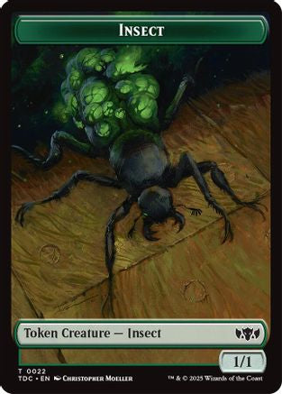 Insect (0022) // Zombie Druid Double-Sided Token (TDC-22 // 10) - Commander: Tarkir: Dragonstorm