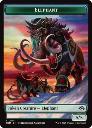 Elephant // Treasure Double-Sided Token (TDM-14 // 16) - Tarkir: Dragonstorm