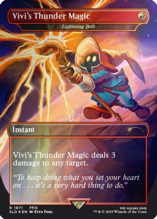 Vivi's Thunder Magic - Lightning Bolt (Rainbow Foil) (SLD-1871) - Secret Lair Drop Series Foil