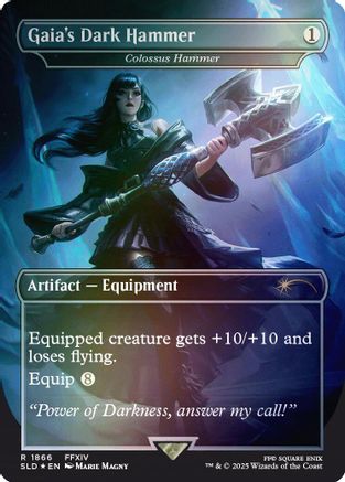 Gaia's Dark Hammer - Colossus Hammer (Rainbow Foil) (SLD-1866) - Secret Lair Drop Series Foil
