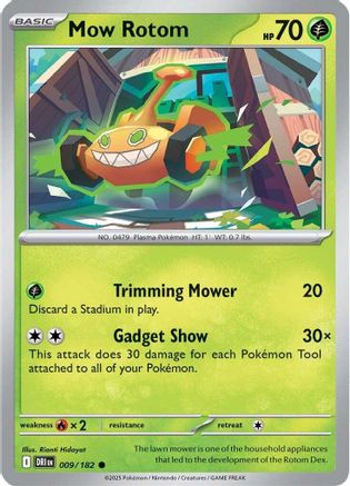 Mow Rotom 009 - Reverse Holofoil SV10 Destined Rivals - Common
