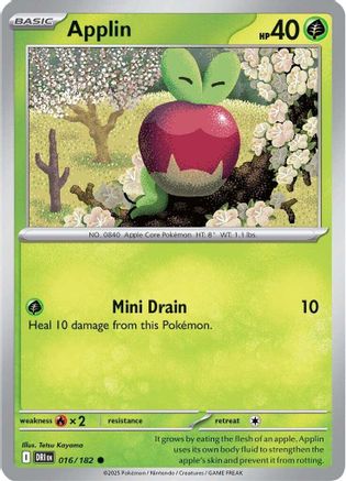 Applin 016 - Reverse Holofoil SV10 Destined Rivals - Common