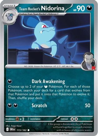Team Rocket's Nidorina 115 SV10 Destined Rivals - Common
