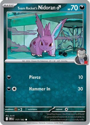 Team Rocket's Nidoran M 117 SV10 Destined Rivals - Common