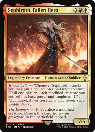 Sephiroth, Fallen Hero (Surge Foil) (FIC-092) - Commander: FINAL FANTASY Foil