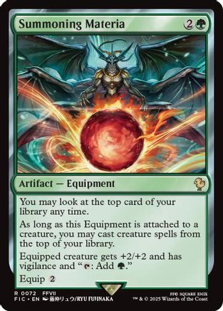 Summoning Materia (Surge Foil) (FIC-072) - Commander: FINAL FANTASY Foil