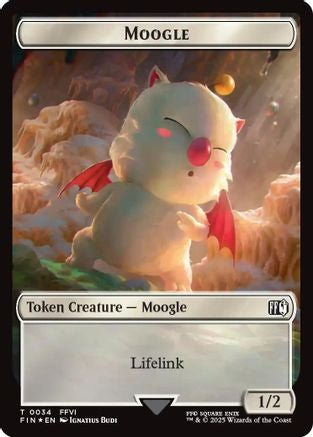 Moogle (0034) // Treasure (0036) Double-Sided Token (Surge Foil) (FIN-34 // 36) - FINAL FANTASY Foil
